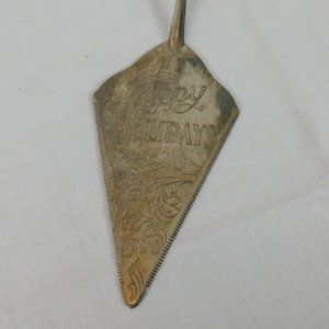 Silverplate Happy Holidays 1998 Christmas Cake Torte Server 11 inches Unbranded